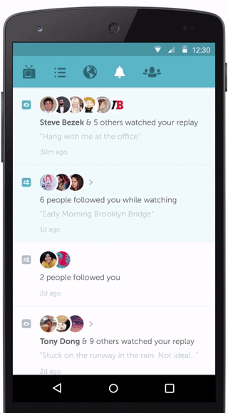 Periscope - Activity Tab