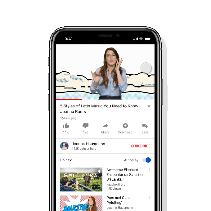 YouTube swipey