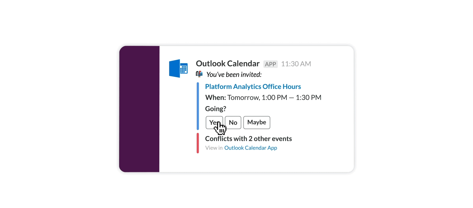 Respond to Outlook schedule