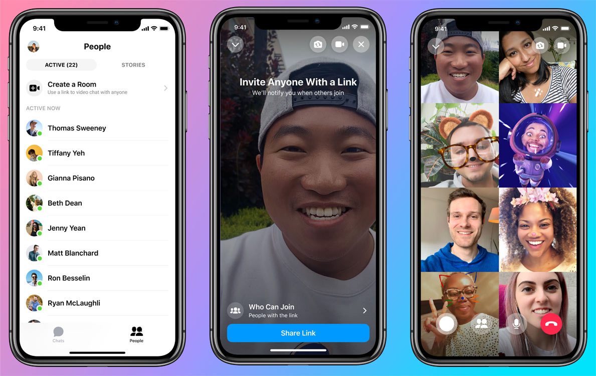 Facebook Messenger Rooms mobile