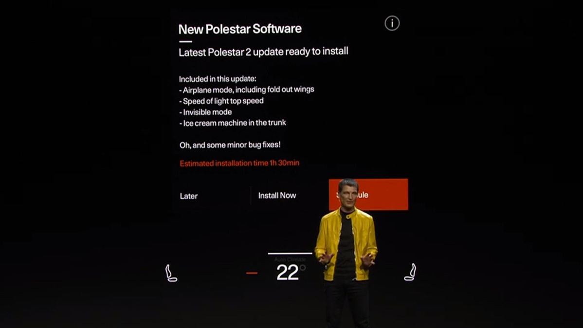 CEO of Volvo’s Polestar brand, demoed a bit of the Android Automotive-powered infotainment system.
