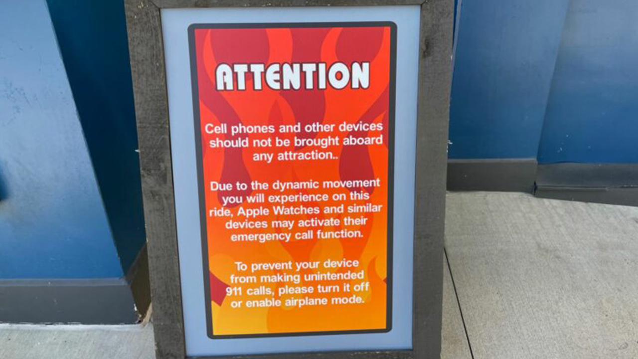 Do not' bring Apple devices to rollercoaster rides.