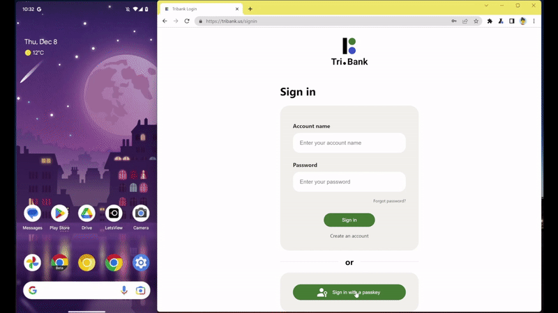 Google Chrome, Passkey