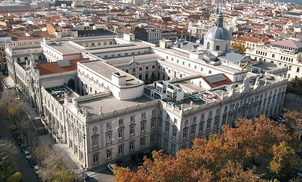 Aerial view of the Supreme Court of Spain in Madrid.