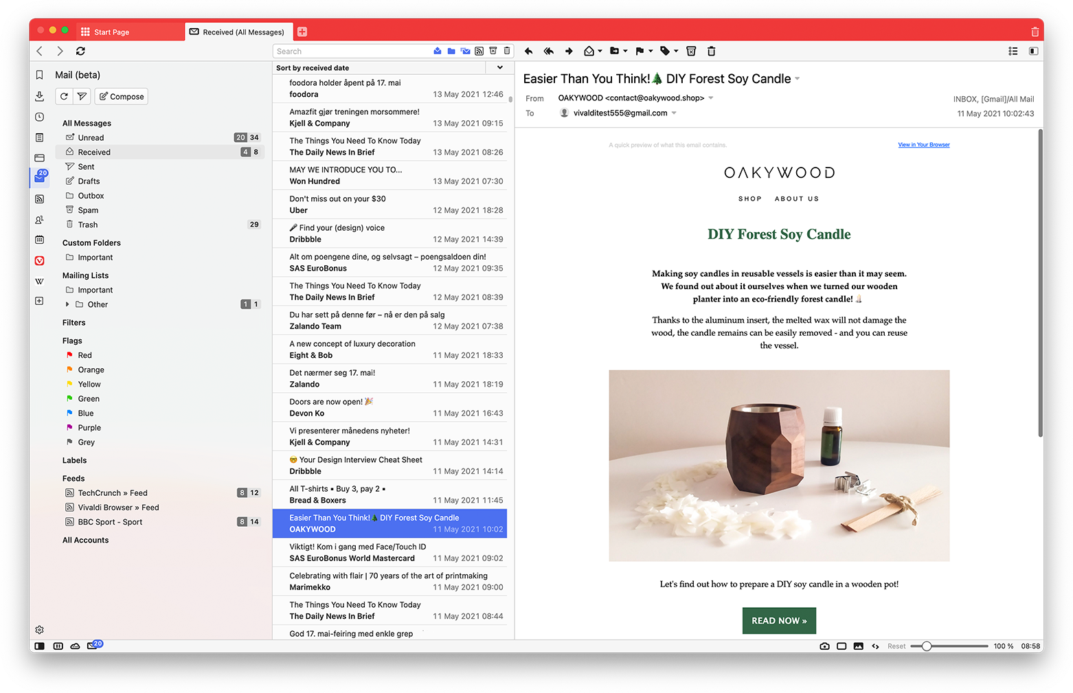 Vivaldi Mail Beta