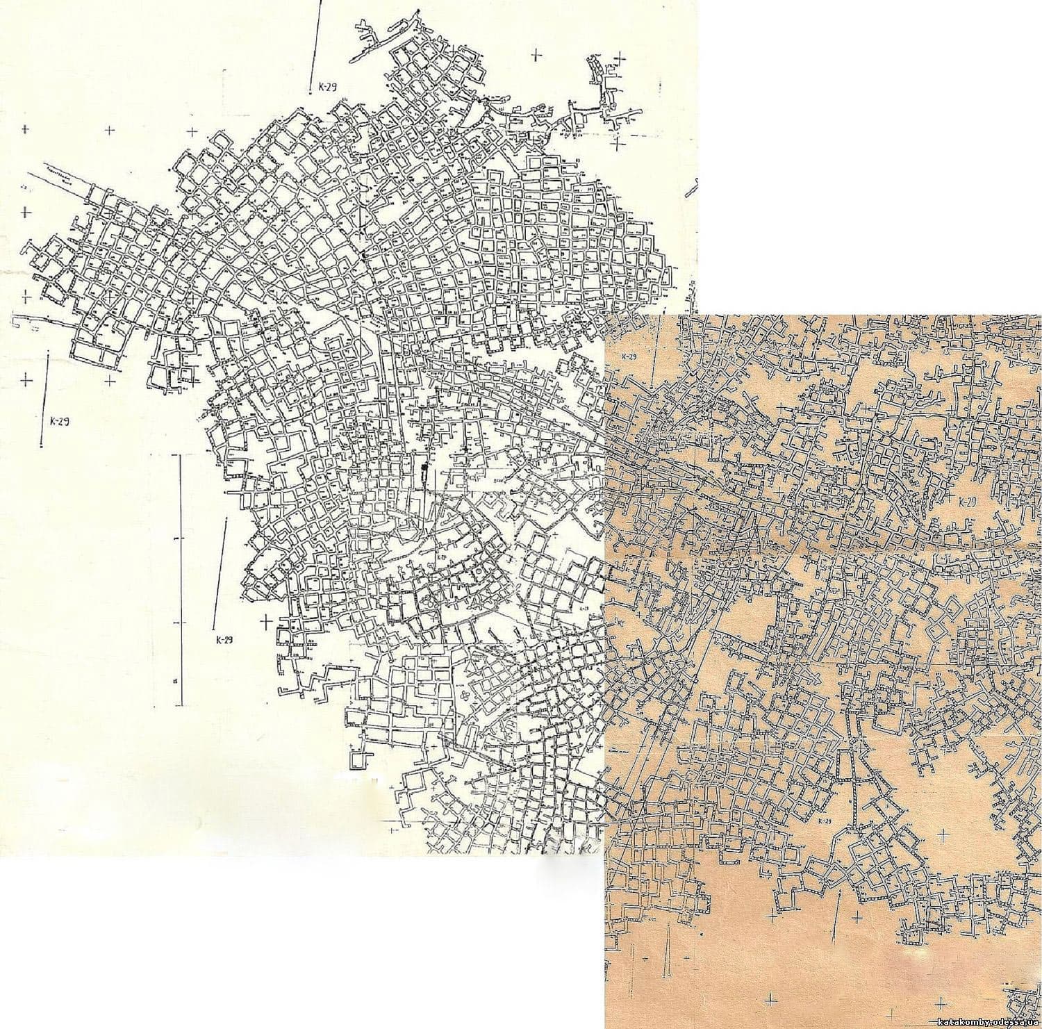 Odessa Catacombs, partial map