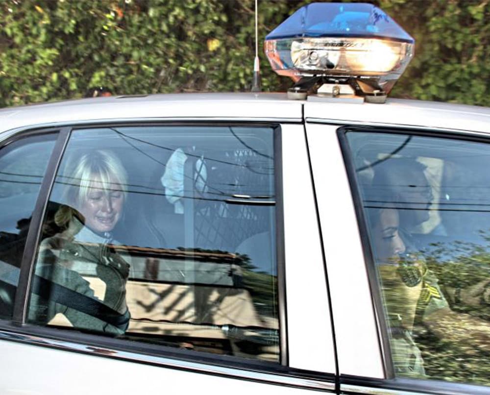 Paris Hilton is transported from her home to court by the Los Angeles County Sheriff's Department in Los Angeles