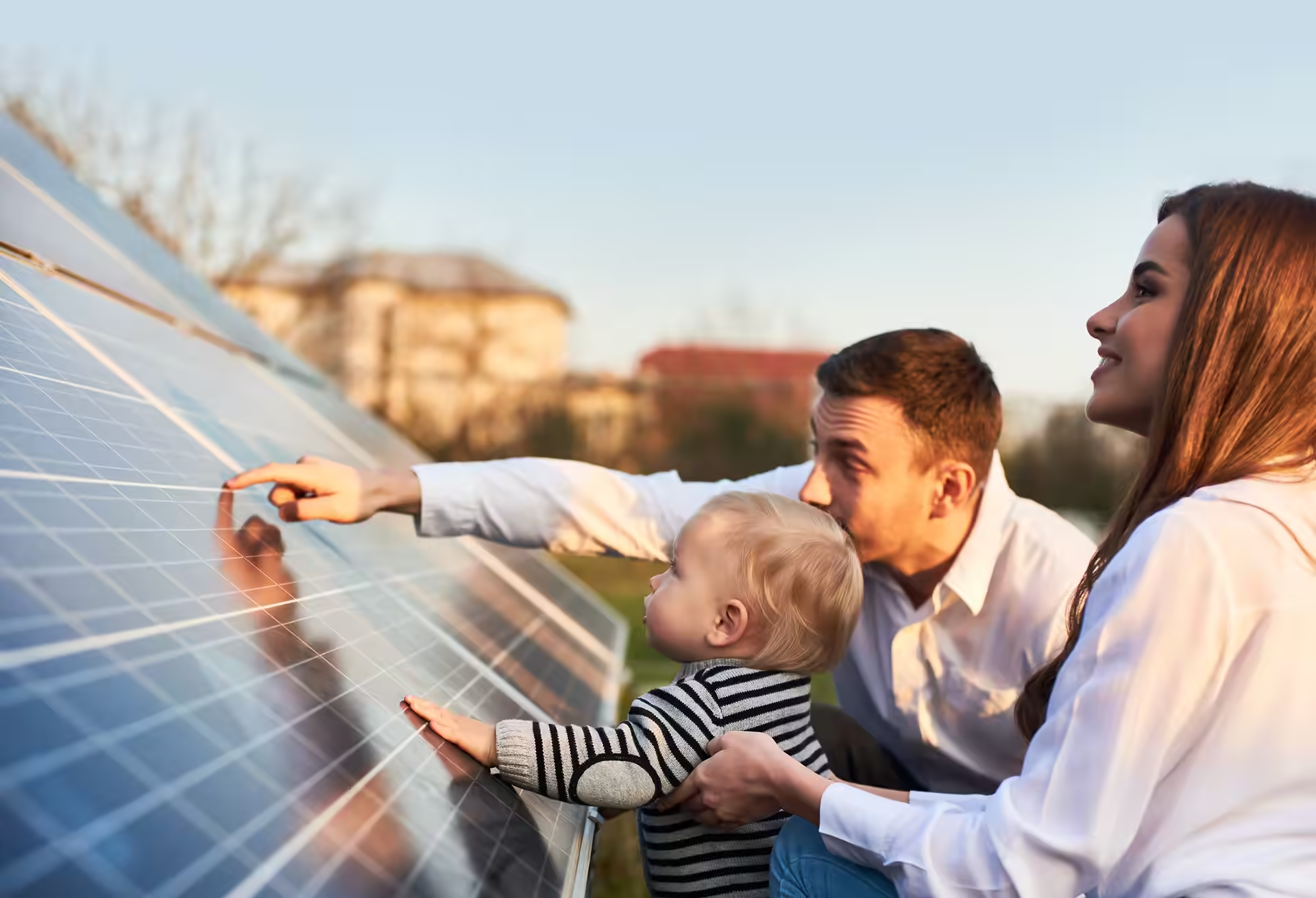 family considering solar panels.