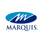 A logo featuring a stylized blue and white "M" above the word "MARQUIS" in blue capital letters set against a white background.