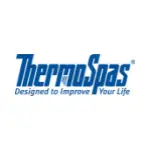 Logo of ThermoSpas with the slogan "Designed to Improve Your Life" underneath in blue text.