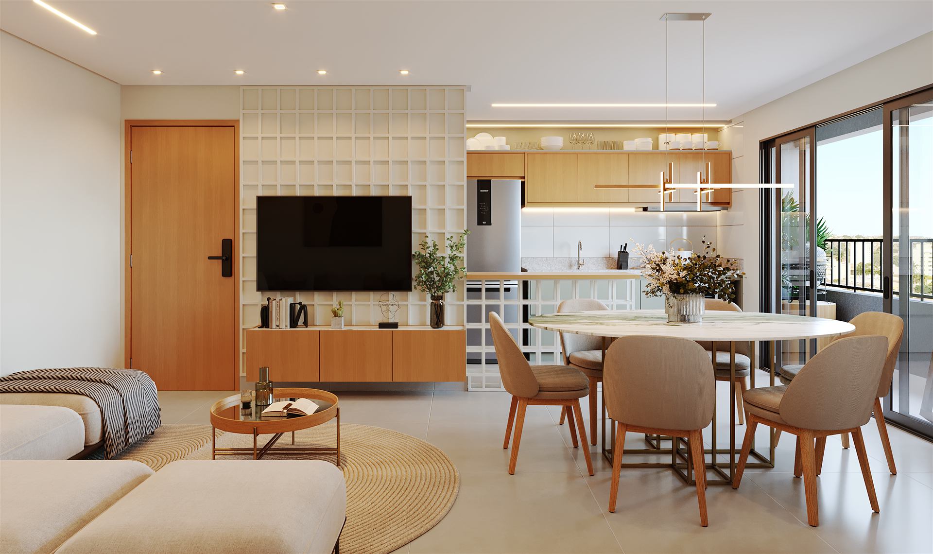 2 quartos sendo 1 suíte, 66m²