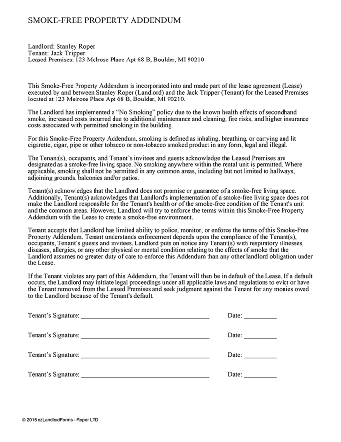 Smoke-Free Property Addendum
