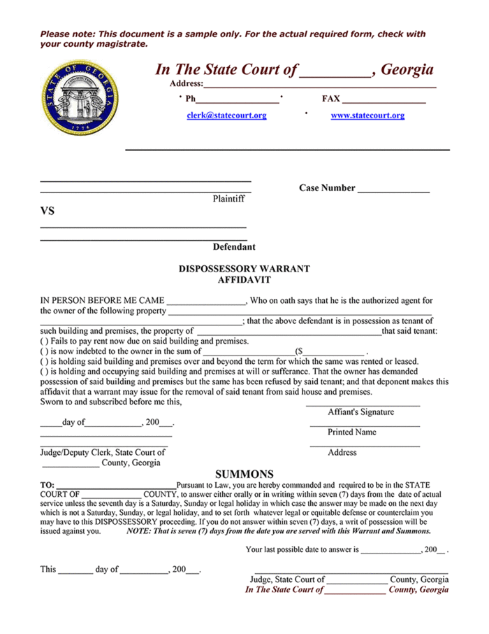 free georgia eviction notice forms process laws word pdf eforms free
