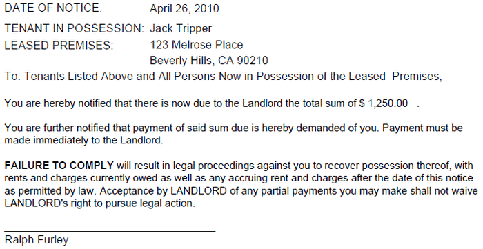 missouri demand for rent ezlandlordforms