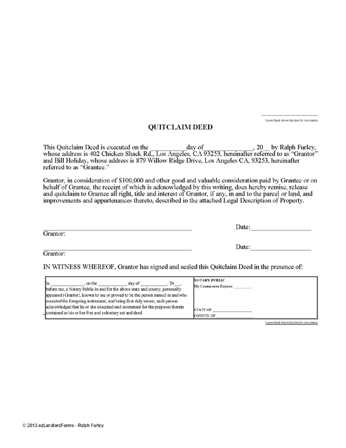 Free Hawaii Quitclaim Deed Form