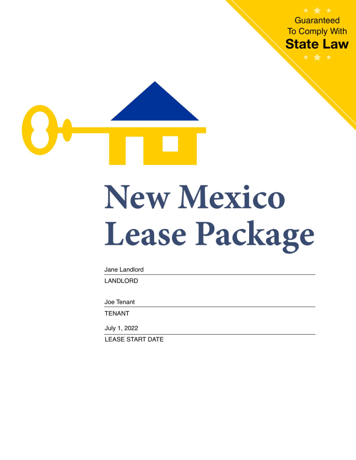 new mexico lease agreement with ezsign ezlandlordforms