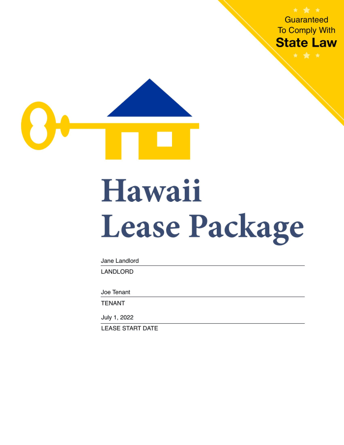 Hawaii Lease Agreement with ezSign | ezLandlordForms for Free Printable Hawaii Rental Agreement Template