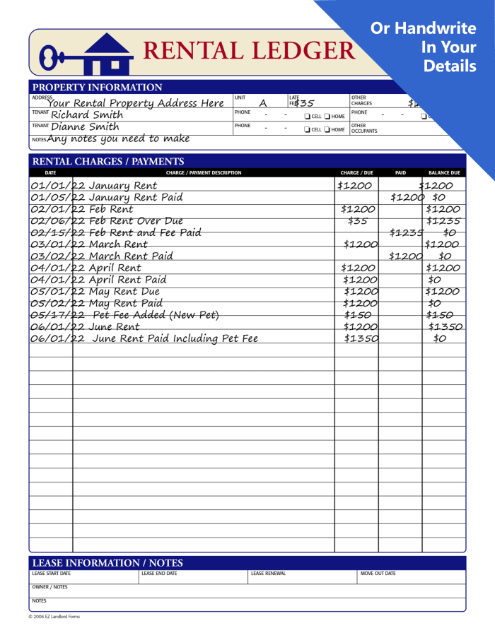 Rental Ledger Paper Party Supplies Paper Etna pe