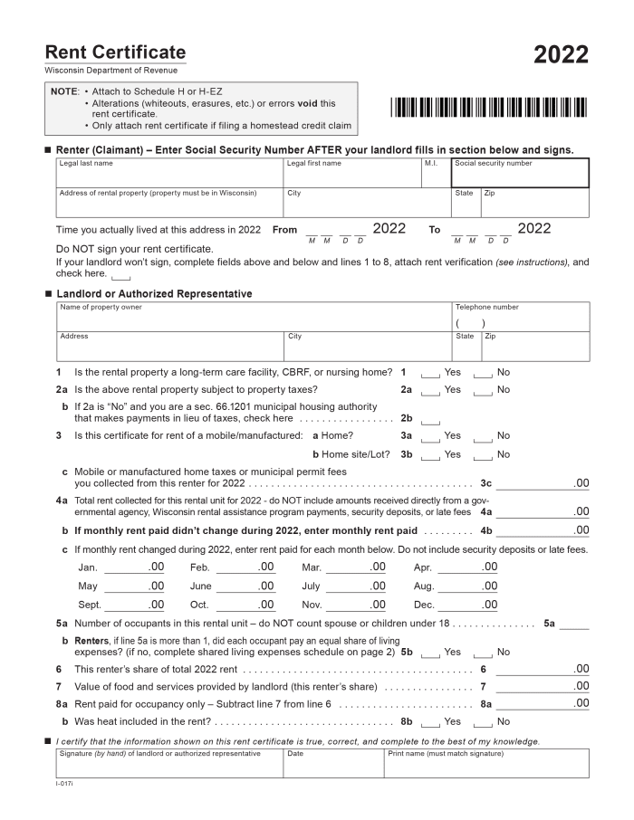 Rent Certificate Form 2023 Printable Forms Free Online 9015