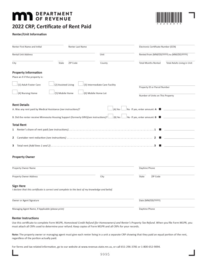 2023 Crp Form Printable Forms Free Online