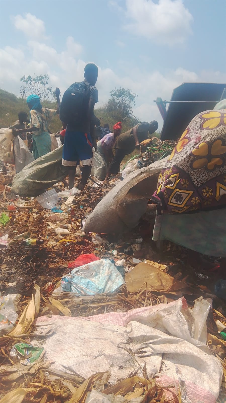 Vulnerable Children in the Zengwa village scavenging in the dumpster.