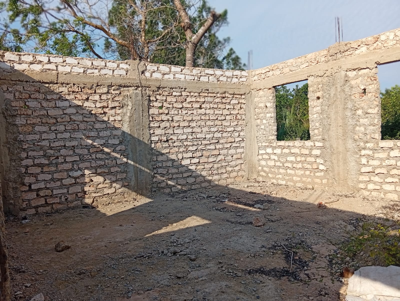 Construction progress of school classroom block with concrete walls for Zengwa Connect project