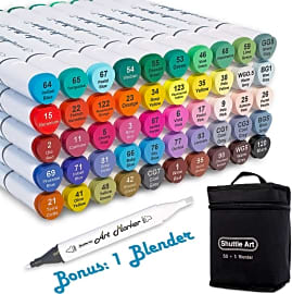 Artify Artist Alcohol Based Art Marker Set with Plastic Carrying Case 