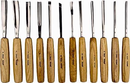 Schaaf Tools 4-Piece Wood Chisel Set | Finely Crafted Wood Chisels for  Woodworking | Durable Cr-V Steel Bevel Edged Blade, Tempered to 60HRc |  Tool