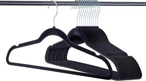 Zober Velvet Hangers 100 Pack - Heavy Duty Gray Hangers for Coats