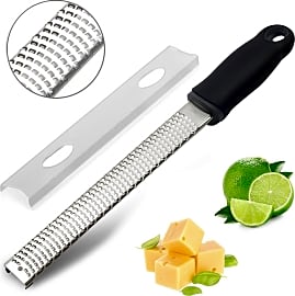 Stainless Steel Ergonomic Cheese Grater with Black Santoprene