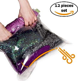 SUOCO Vacuum Storage Bags 8 Pack (4 x Large, 4 x Jumbo) Space Saver  Compression Bags with Hand Pump