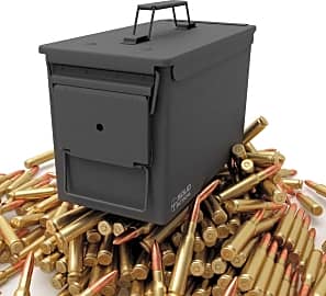 Tactical Premium Quality Steel Metal Ammo Case Can Set 30 Caliber