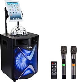 VeGue Karaoke Machine, Bluetooth Speaker PA System for Adults & Kids with 2  Wireless Microphones, 8'' Subwoofer, Wireless Singing Machine for