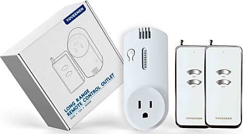 BN-LINK Wireless Remote Control Outlet with Extra Long Range, for Household  Appliances, White (2 Remotes + 5 Outlets)