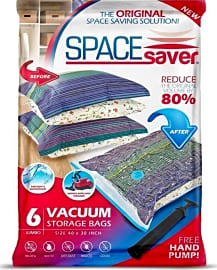 SPACE MAX Premium Space Saver Vacuum Storage Bags, Large Size, 6-Pack