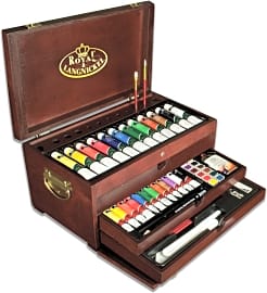 Kids 179 Piece Artist Box Set, Double Sided Trifold Easel Art Set Paints,  Pastels, Crayons, Pencils, Paper and More With Carrying Case 