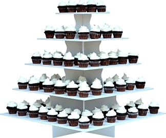 The Smart Baker 5 Tier Square PVC Cupcake Tower Stand