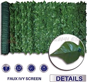 Windscreen4less Artificial Leaf Faux Ivy Expandable/Stretchable Privacy Fence Screen (Single Sided Leaves)
