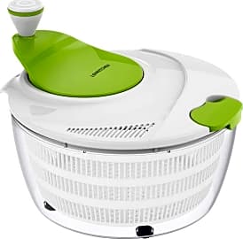 All-in-One Salad Spinner Spinning Colander,Multi-Use Collapsible Vegetable Spinner with Handle,Non-Scratch Steady Fruit Washer Lettuce Cleaner and