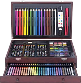 Kids 179 Piece Artist Box Set, Double Sided Trifold Easel Art Set Paints,  Pastels, Crayons, Pencils, Paper and More With Carrying Case 