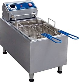 Bioexcel Two-Tank Outdoor Deep Fryer- Stainless Steel Baskets & Lids