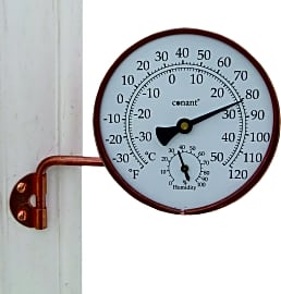 The Original Vermont Indoor/Outdoor Thermometer Brass, Solid Brass Indoor/Outdoor  Thermometers at Songbird Garden