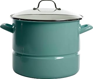 Kenmore Stainless-Steel Pot with Steamer Insert and Lid, 16 Quart, Blue