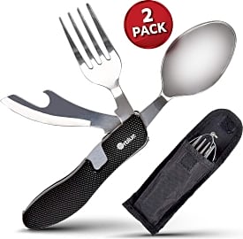 Camping Eating Utensil Set Folding Travel Fork/spoon/knife Multicolor  Camping Pocket Kits Outdoor Tableware Folding Fork/spoon SS Steel 