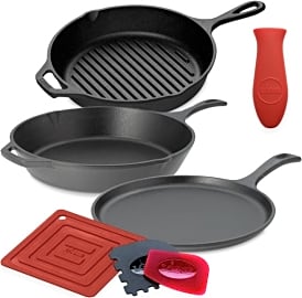 Lodge L6SPA41 Essential Cast Iron Cookware Set