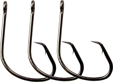 Sougayilang 50Pcs/Box Worm Hooks 2X Strong Customized Offset Sport Fishing  Hook Black/Red High Carbon Steel Octopus Bass Fishing Hooks