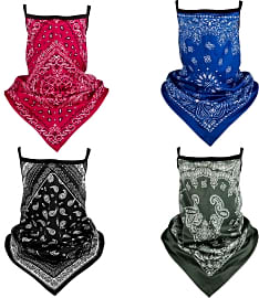 Mato & Hash Large Bandanas 27 x 27 | Versatile Biker Rags | Classic Paisley Bandana Pattern, Size: Single, Black