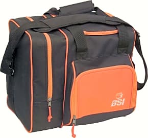 BSI Deluxe Single Ball Bowling Bag- Black/Orange