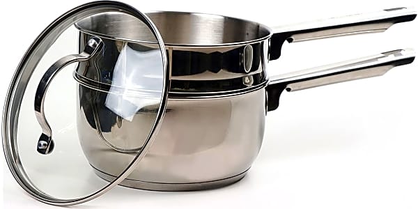 Farberware Classic Series 2qt Stainless Steel Double Boiler And Saucepan  With Lid Silver : Target