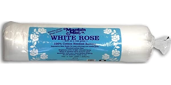 Mountain Mist Cream Rose Cotton Needlepunch Batting-Twin Size 72X90 181MM  - GettyCrafts